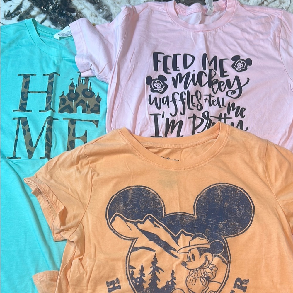 Lot of 3 Women’s size Medium Disney Short Sleeve Tees